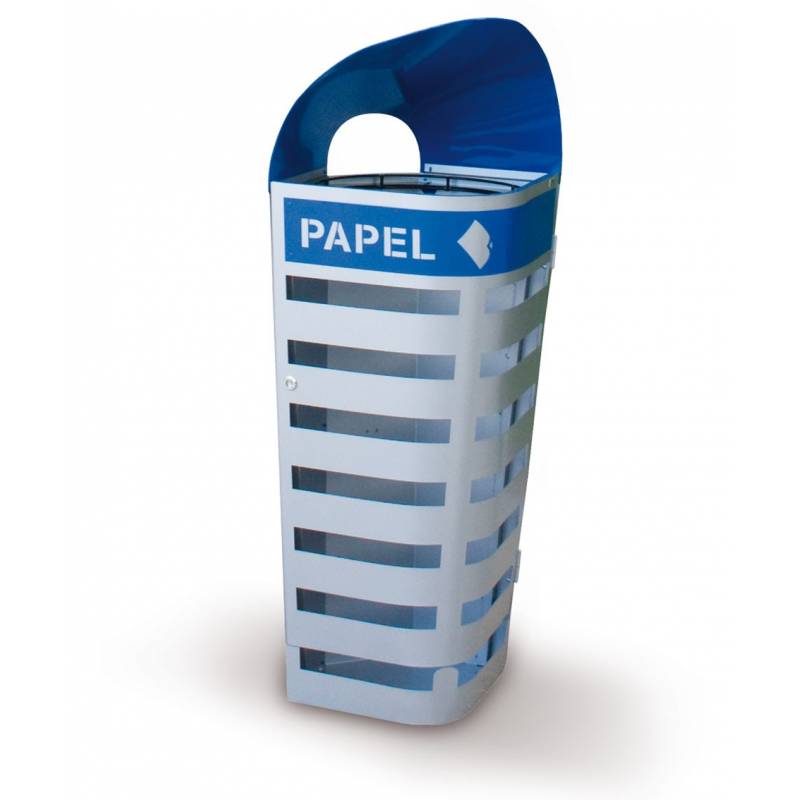 Lixeira em aço galvanizado e alumínio, modelo Sidney Cervic, referência MEU014