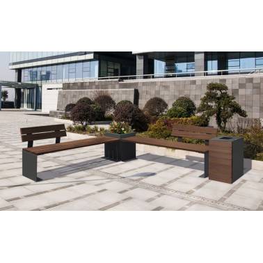 Bench with full backrest supplied disassembled model Valencia Cervic