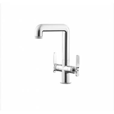 Torneira alta para lavatório bicomando com descarga semiautomática, modelo Strem, referência 7974300 Galindo