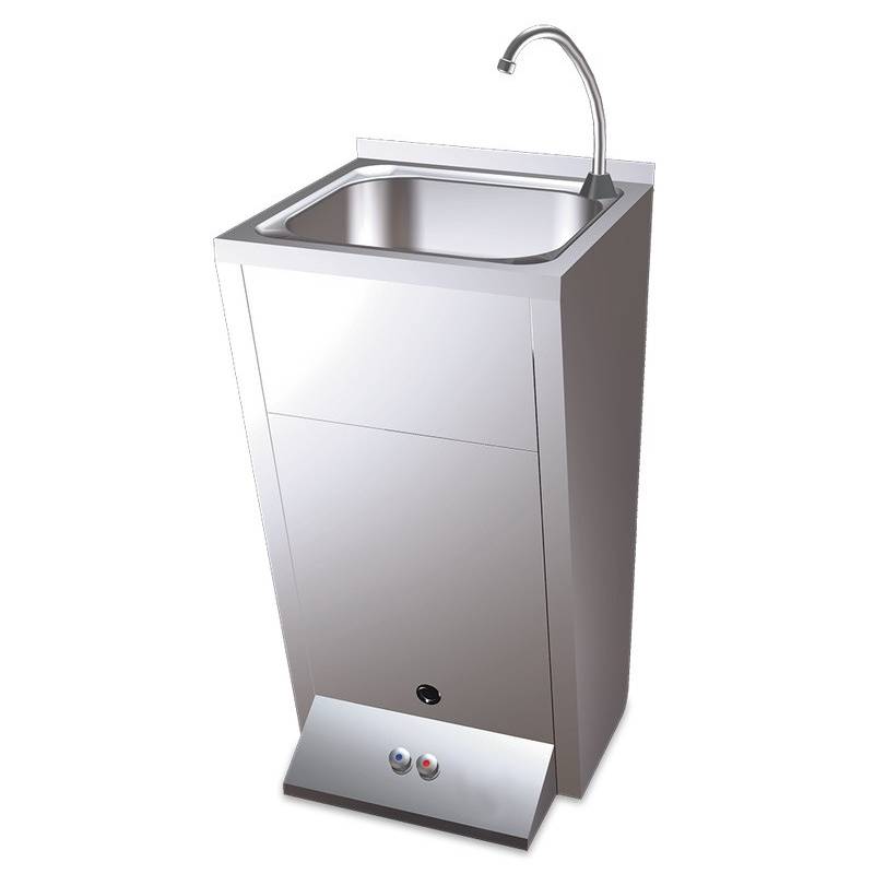 Lavamanos registrable con pedestal, doble pulsador de agua fría y caliente Fricosmos